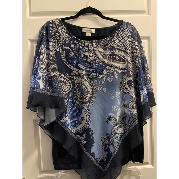 CJ Banks Tops - CJ Banks Handkerchief blue sparkle blouse​​